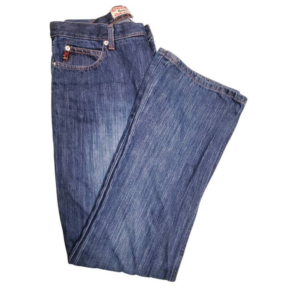 Guess Jeans Men’s 38 X 32 Blue Straight Leg Denim Medium Wash Classic 5 Pocket
